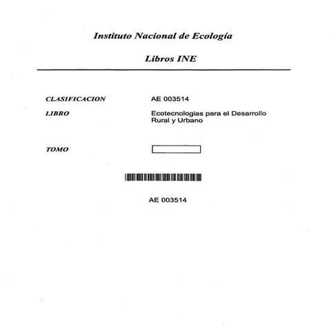 Ecotecnologías para el desarrollo rural y urbno