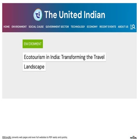 Ecotourism In India | Incredible India | Travellers