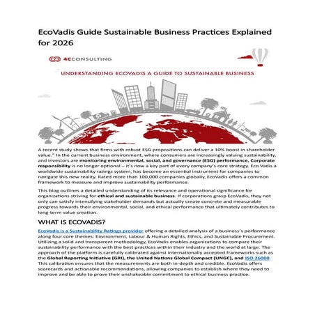 UNDERSTANDING ECOVADIS- A COMPREHENSIVE GUIDE TO SUSTAINABLE BUSINESS ...