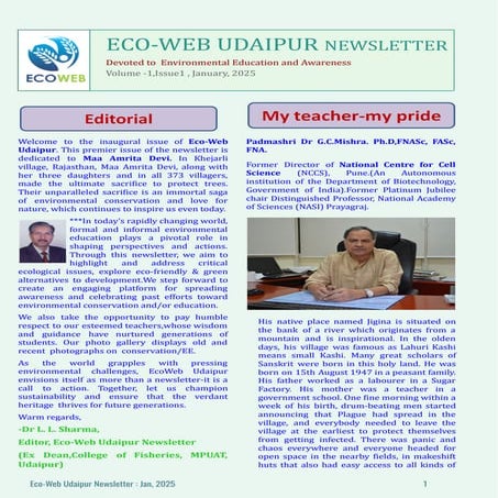 Ecoweb newsletter,January 2025 vol ,issue 1 | PDF