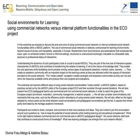 Eco workshop eden ppt