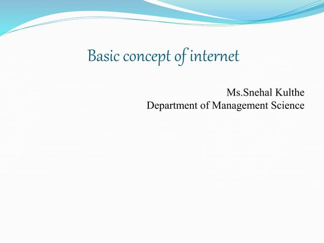 Basic concept of internet
