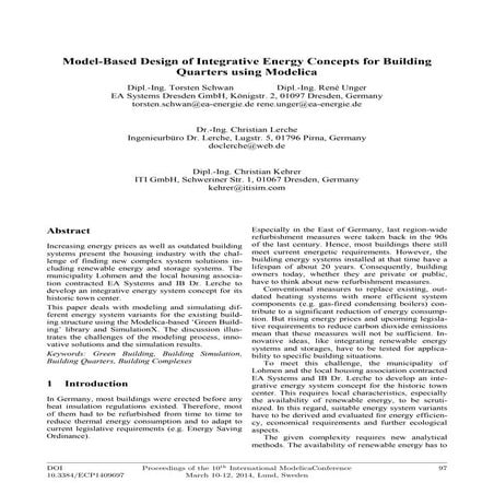 Model-Based Design of Integrative Energy Concepts for Building