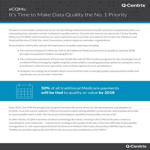 White Paper -  eCQMs: It's Time to Make Data Quality the No. 1 Priority 