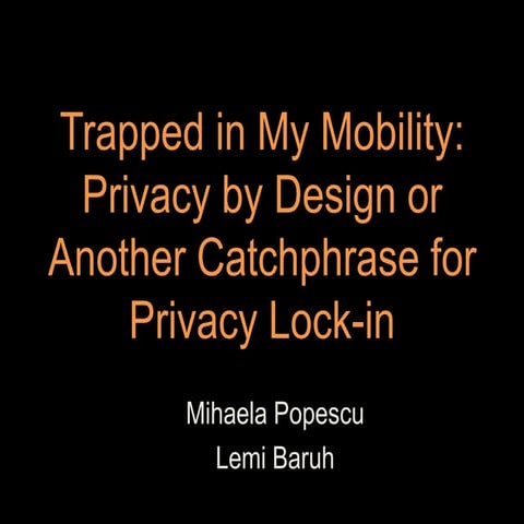 Privacy by Design (ECREA Preconference 12)