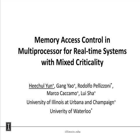 Memory access control in multiprocessor for real-time system with mixed ...