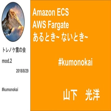 Amazon ECS , AWS Fargate あるとき~ ないとき~