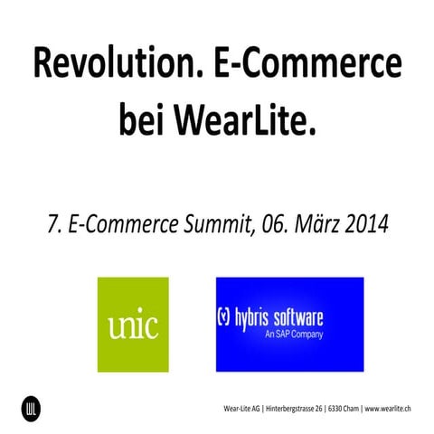 Revolution. E-Commerce bei WearLite. - Kevin Klak, Wearlite