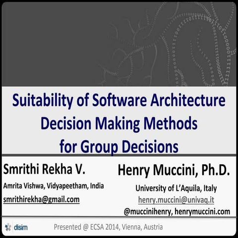 How the Architecture decision methods deal with Group Decision Making