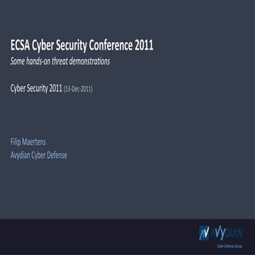 ECSA Cyber Security Conference 2011