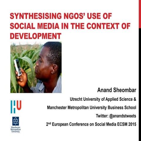 Synthesising NGOs' use of Social Media in the Context of Development