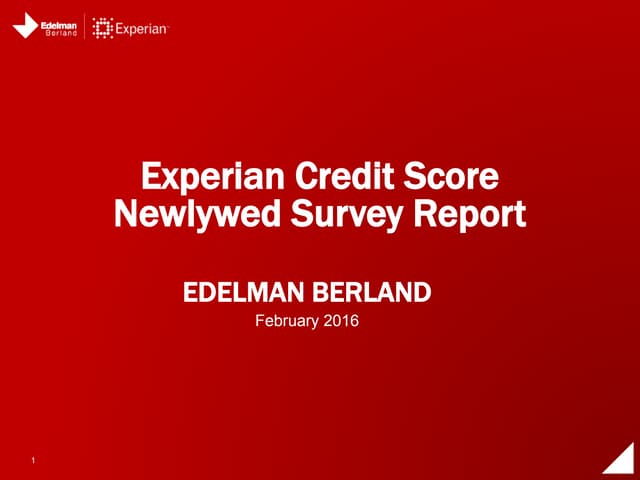 Experian Consumer Newlywed Survey