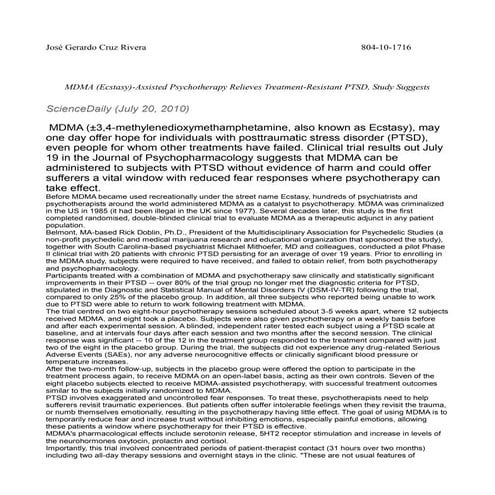Ecstasy outline | PDF