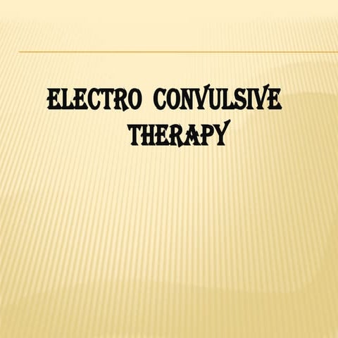 Electro convulsive therapy for mental health nursing