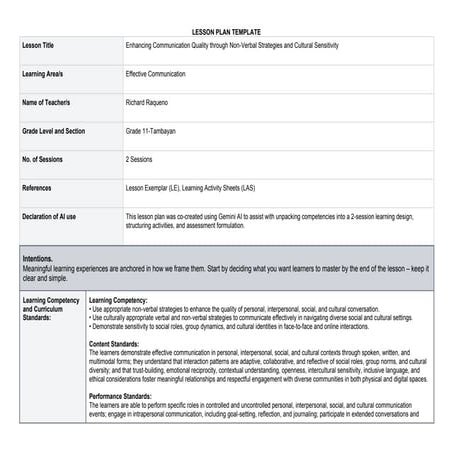 Effective Communication Ilaw Template Only | DOCX