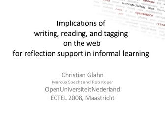 Implications of writing, reading, and tagging  on the web for reflection supp...