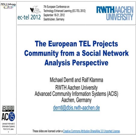 The European TEL Projects Community from a Social Network Analysis Perspective