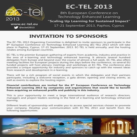 EC-TEL 2013 Call for Sponsors