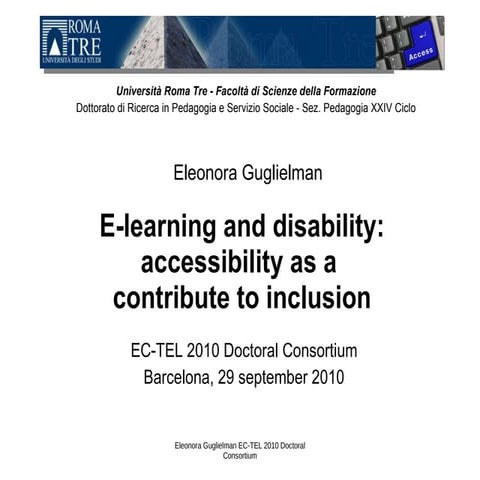E-learning and disability