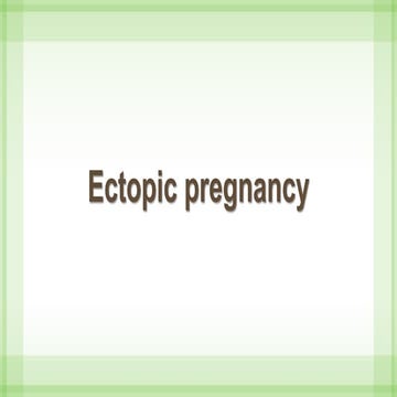 Ectopic pregnancy