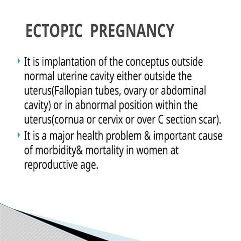 Ectopic Pregnancy gyncology emegency ppt