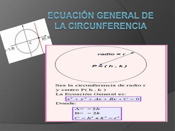 Matemáticas ecuación general de la circunferencia