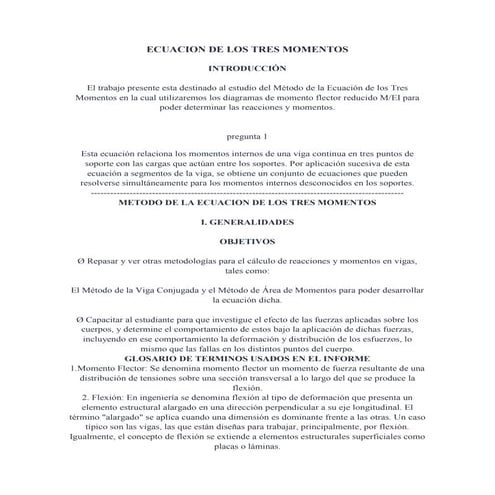 Ecuacion de los tres momentos