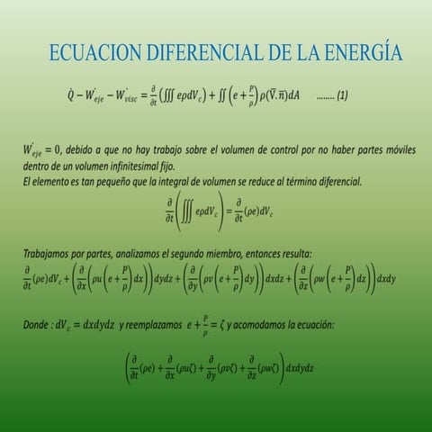 Ecuacion diferencial de la energa mecanica de fluidos