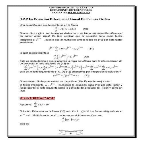 Ecuacion diferencial lineal