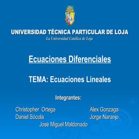 Ecuaciones Diferenciales Lineales