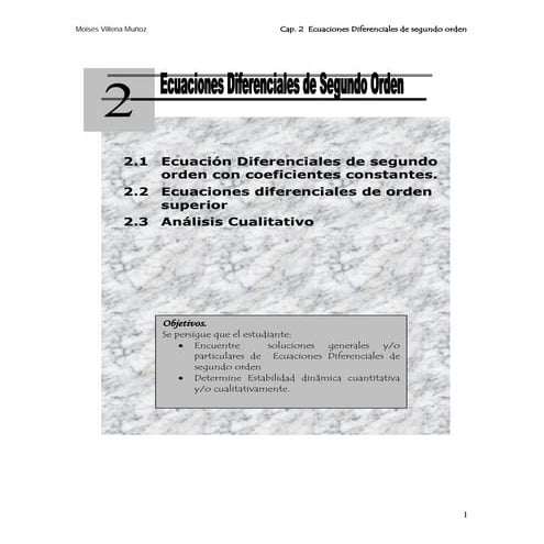 Ecuaciones Diferenciales - Ecuaciones de Segundo orden