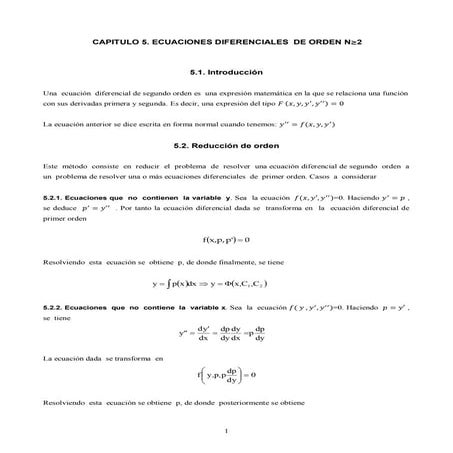 Ecuaciones Diferenciales de orden n