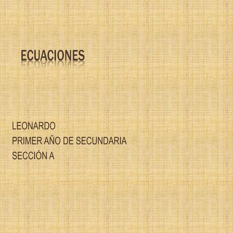 Ecuaciones de primer grado