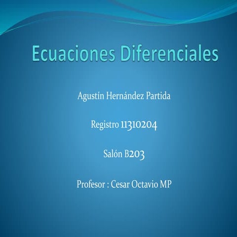 Ecuaciones diferenciales