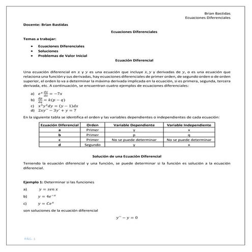 Ecuaciones diferenciales