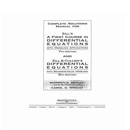Ecuaciones diferenciales.[dennis g. zill].[7 ed].solucionario