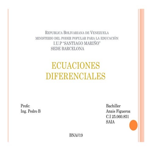Ecuaciones diferenciales