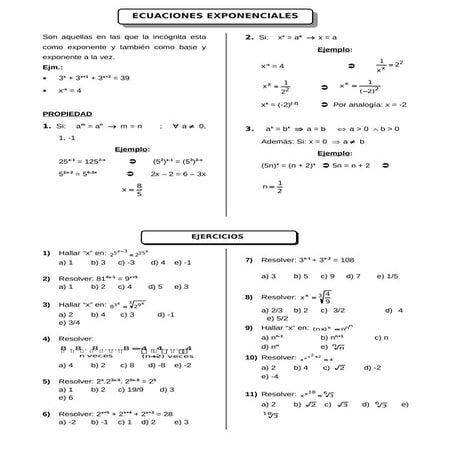 Ecuaciones exponenciales