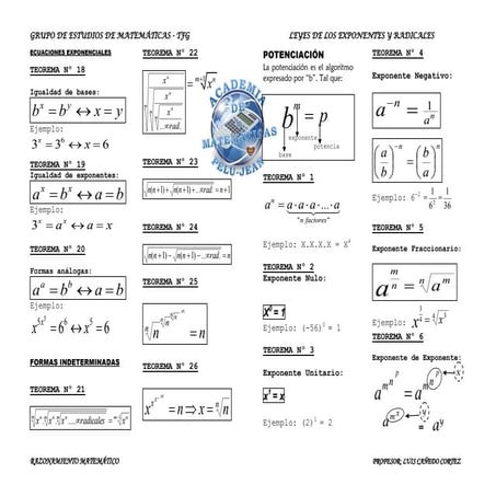 Ecuacionesexponenciales formulario