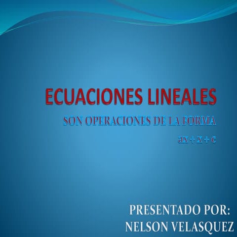Ecuaciones lineales