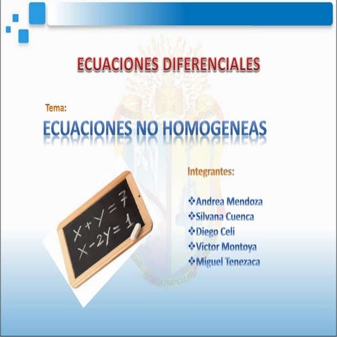 Ecuaciones no homogéneas