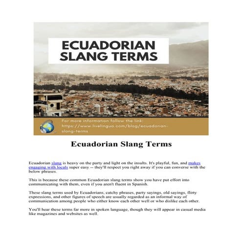 Ecuadorian Slang Terms