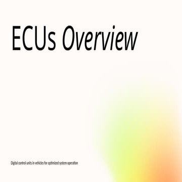 Electronic Control Units Overview in automobiles