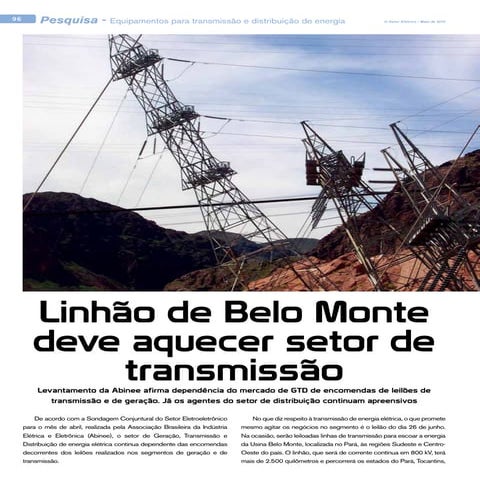 Pesquisa - Equipamentos para transmissão e distribuição de energia [Revista O...