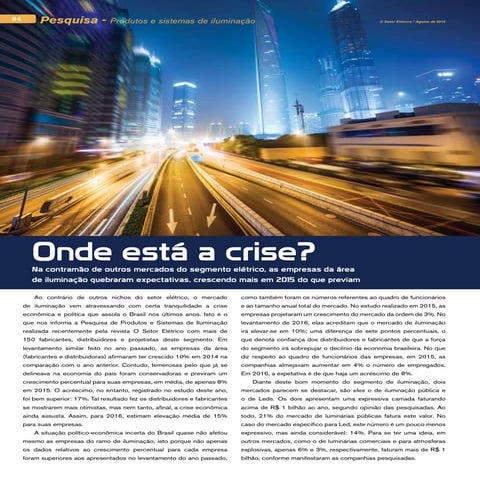 Pesquisa - Produtos e sistemas de iluminação [Revista O Setor Elétrico - Ediç...