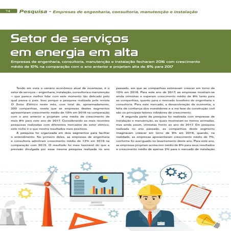 Pesquisa - Setor de serviços em energia em alta