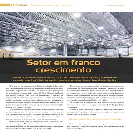 Pesquisa- Produtos e sistemas de iluminacao
