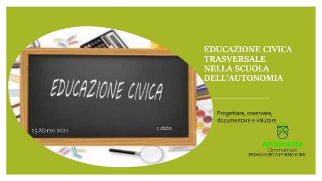 Uda Educazione Civica Scuola Secondaria Di Secondo Grado 2020 Ed. civica trasversale nella scuola dell'autonomia | PPT
