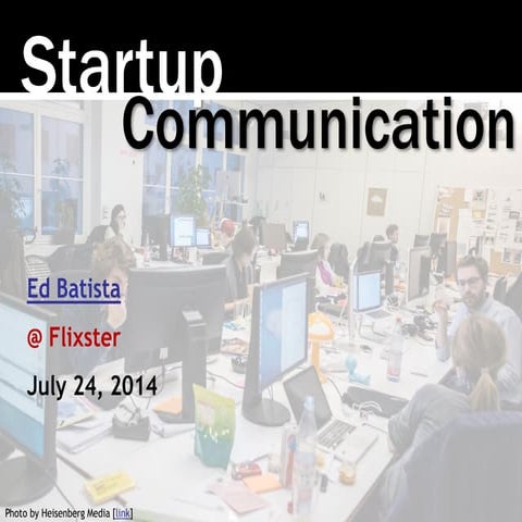 Startup Communication for Co-Founders, July 2014