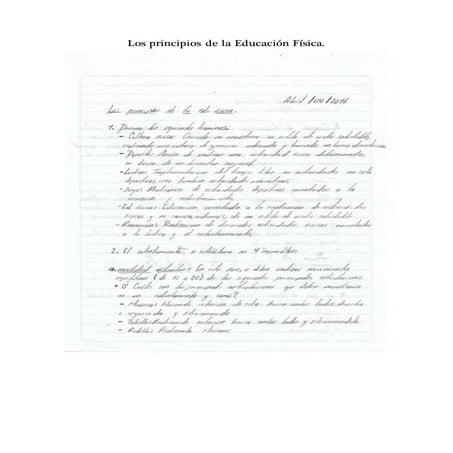 Los Principios de la Ed. Fisica.
